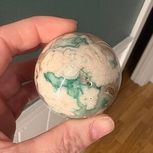 Green Flower Agate Sphere